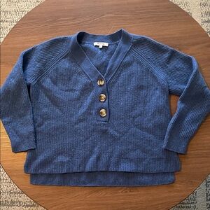 Madewell Blue Button-Down Sweater